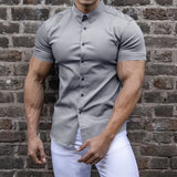 Detroit™ Slim Fit Hemd mit Körpernahem Sitz – Hellgrau