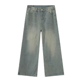 Herren Vintage Baggy Jeans | Straßenkleidung-Stil – Cyan