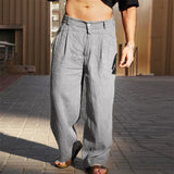 Dario | WEITE LEINENHOSE – Grau