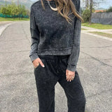 Sunday™ Set aus weichem Sweatshirt mit lockerer Passform / Entspannt, weich und stilvoll! – Schwarz