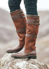 Bridget - Retro-Lederstiefel – Braun