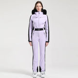 Einteiliger Skianzug für Damen | Wintersportbekleidung – Hellviolett