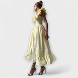 Lia - Ruffled Shirt Dress – Gelb