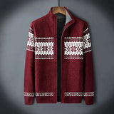 Logan | Vintage Strickjacke mit Reißverschluss – Weinrot