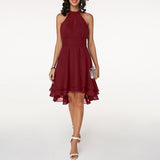 Patricia - Damen Mini mit Trägern und Volants – Rot