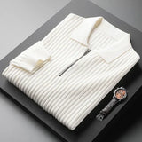 Hochwertiger herrenpullover mit polokragen – weich und bequem – Weiß