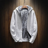 Luke | Stylischer Kapuzen-Cardigan – Hellgrau
