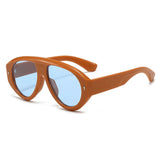 SkyForge - Klobige Pilotenbrille – Mandarinenblau