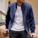 Norven™ Jacke In Wildleder-Optik Mit Premium-Komfort – Marineblau