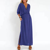 Mariah - Klassisches Maxi-Kleid – Hellblau