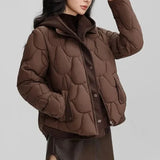 FrostHaven™ Steppjacke Mit Kuscheliger Kapuze – Kaffeebraun