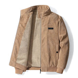 Retro winter sherpa jacke für herren – eisglanz – Beige