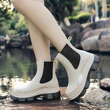 Damen Wasserdichte Gummistiefel | Kurzrohr – Weiß