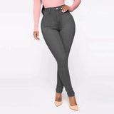 Jeggings Damen Slim Fit | Hoher Bund Knöchellang – Grau