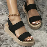 Damen Keilsandalen Mit Dicke Leichter Sohle – Elegantes Design Für Frühling & Sommer 2025 – Schwarz