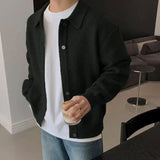 Preston™ Strickjacke aus hochwertigem Trikot mit strukturiertem Kragen / Die neue Ikone des eleganten Herrenstils! – Schwarz