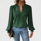 Catherine | Bluse mit V-Ausschnitt – Grün