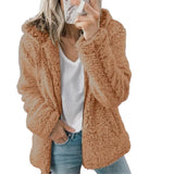 Damen Lässiges Kapuze Jacke | Warme – Braun
