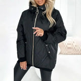 UrbanGlanz™ Thermojacke mit Hochwertiger Steppung und Hohem Kragen / Warmer Komfort mit Raffiniertem Design! – Schwarz