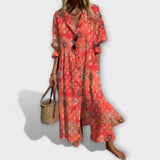 Lila | Figurbetontes Maxikleid mit Bauchweg-Effekt – Rot