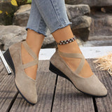 Alouette™ Schuhe Mit Veloursoptik und Gekreuzten Riemen – Khaki