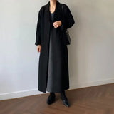 Damen-Mantel mit taillenband | Wintertauglich – Schwarz