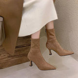 Damen Stiefelette | Ausführung mit spitzer Zehenpartie – Khaki