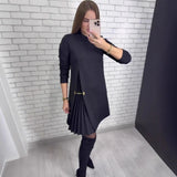 Genua™ Kleid mit skulpturalem Plissee-Cut-out – Schwarz