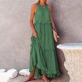 Elyndria – Elegantes Ärmelloses Maxikleid – Grün