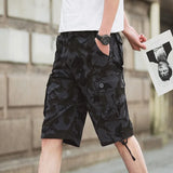 Frontier™ Cargo-Shorts mit Camouflage-Muster und Funktionellen Cargotaschen – Schwarzes Camouflage
