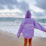 Warmer Unisex-Kapuzenpullover mit Aufdruck | Langarm – Lila