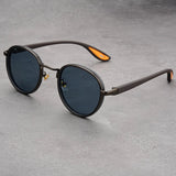 NoirGlow – Luxe Eclipse Rundsonnenbrille – Spannungsrauch