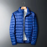 Herren-Daunenjacke mit Stehkragen | durchgehender reißverschluss – Blau