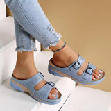 Courtney – Orthopädische Ledersandalen für stilvollen Komfort – Hellblau