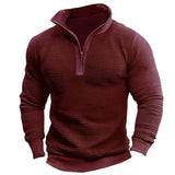 Saverio – Vintage Sweatshirt Mit Halbem Reißverschluss – Rot