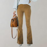 Selena - Schlaghosen für Damen – Khaki