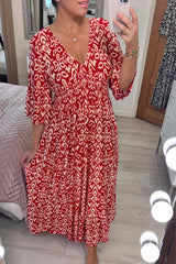 Bohemian Midi-Kleid von Selene – Rot
