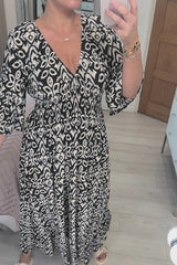 Bohemian Midi-Kleid von Selene – Schwarz