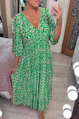 Bohemian Midi-Kleid von Selene – Grün