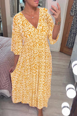 Bohemian Midi-Kleid von Selene – Gelb