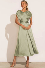 Sierra - Elegantes Maxikleid – Minze