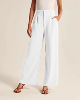 Ruth - Elegante Hose mit weitem Bein für Damen – Weiß