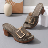 Eleganta™ – Damen Ledersandalen Stilvoll & Komfortabel durch den Sommer – Kaffee