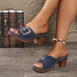 Eleganta™ – Damen Ledersandalen Stilvoll & Komfortabel durch den Sommer – Marineblau