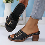 Eleganta™ – Damen Ledersandalen Stilvoll & Komfortabel durch den Sommer – Schwarz