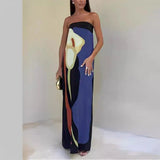 Luxuriöses Ruby Kleid - Strapless, Flatternde Passform, Vielseitig Für Jeden Anlass – Blau