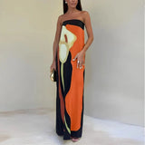 Luxuriöses Ruby Kleid - Strapless, Flatternde Passform, Vielseitig Für Jeden Anlass – Orange