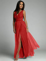 Novienne – Glamouröses, glänzendes Kleid – Rot