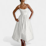 Shelley – Minikleid Mit Rundhalsausschnitt Und Trägern – Weiß