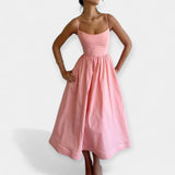 Shelley – Minikleid Mit Rundhalsausschnitt Und Trägern – Rosa